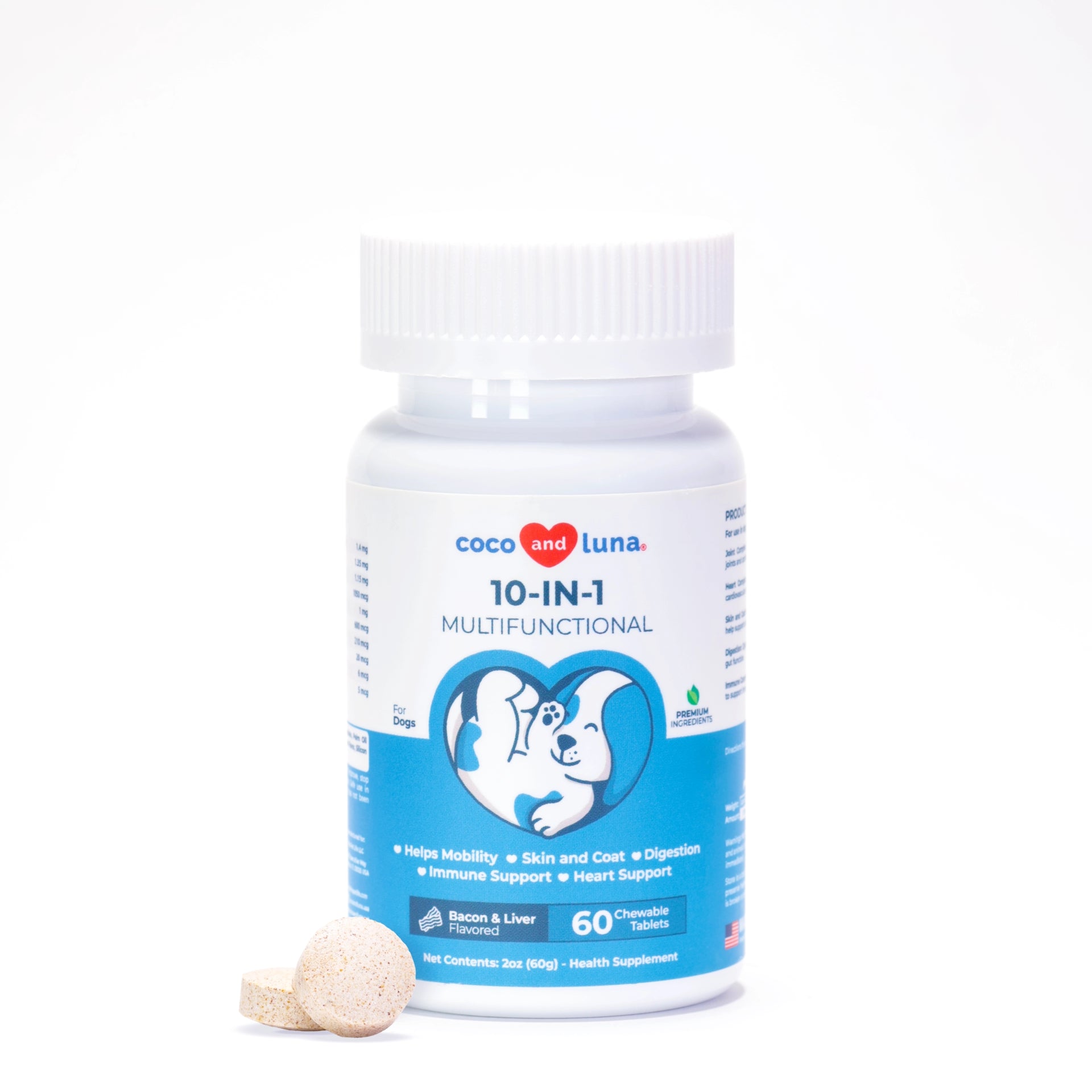 Multivitamínico 10 em 1 para Cães - 60 Tabletes Saborizados