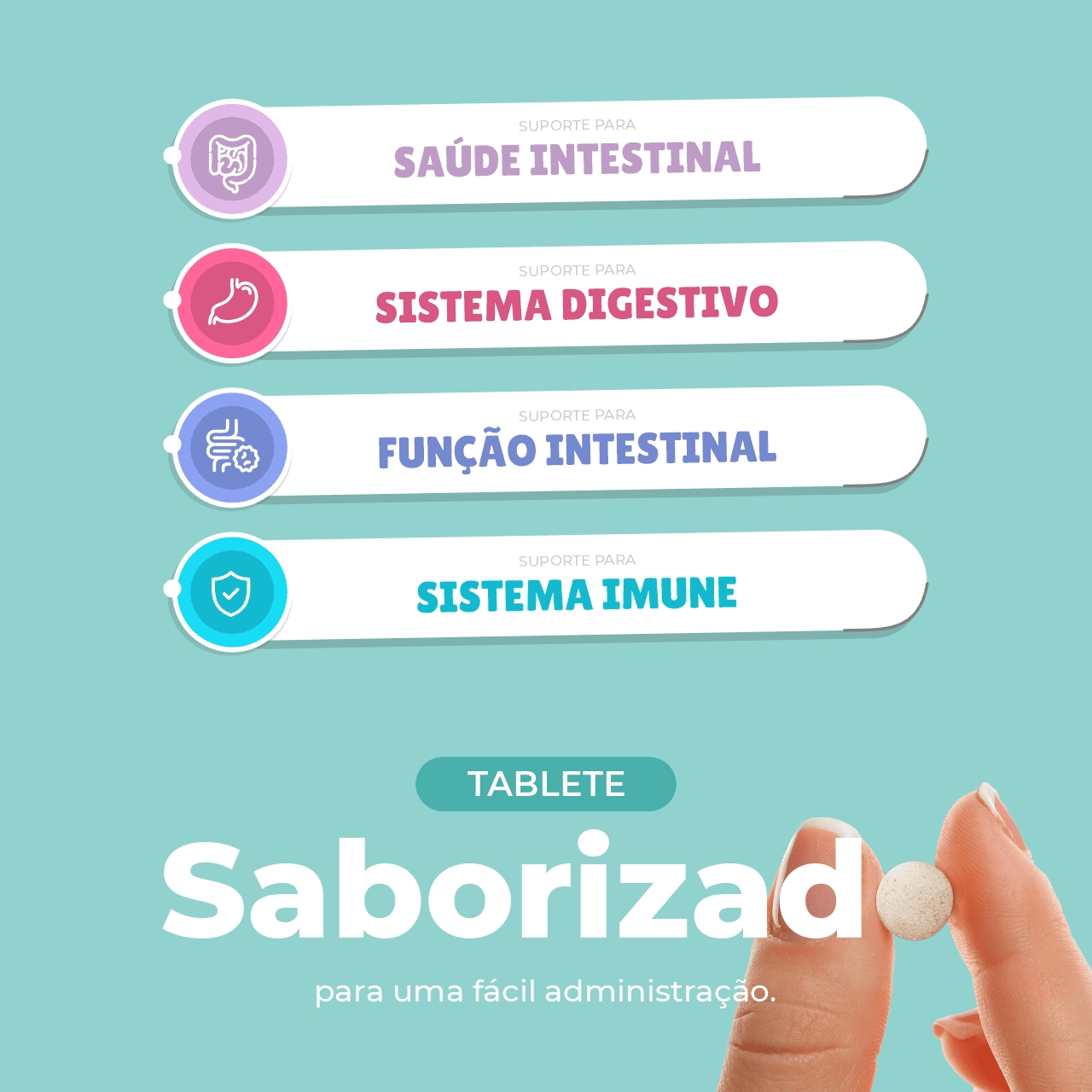 Probióticos para Cães - 60 Tabletes Saborizados