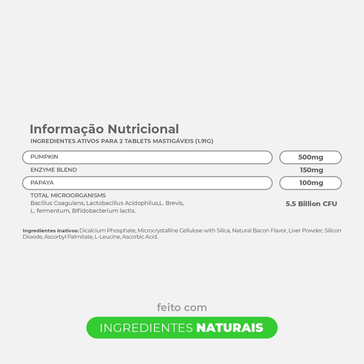 Probióticos para Cães - 60 Tabletes Saborizados