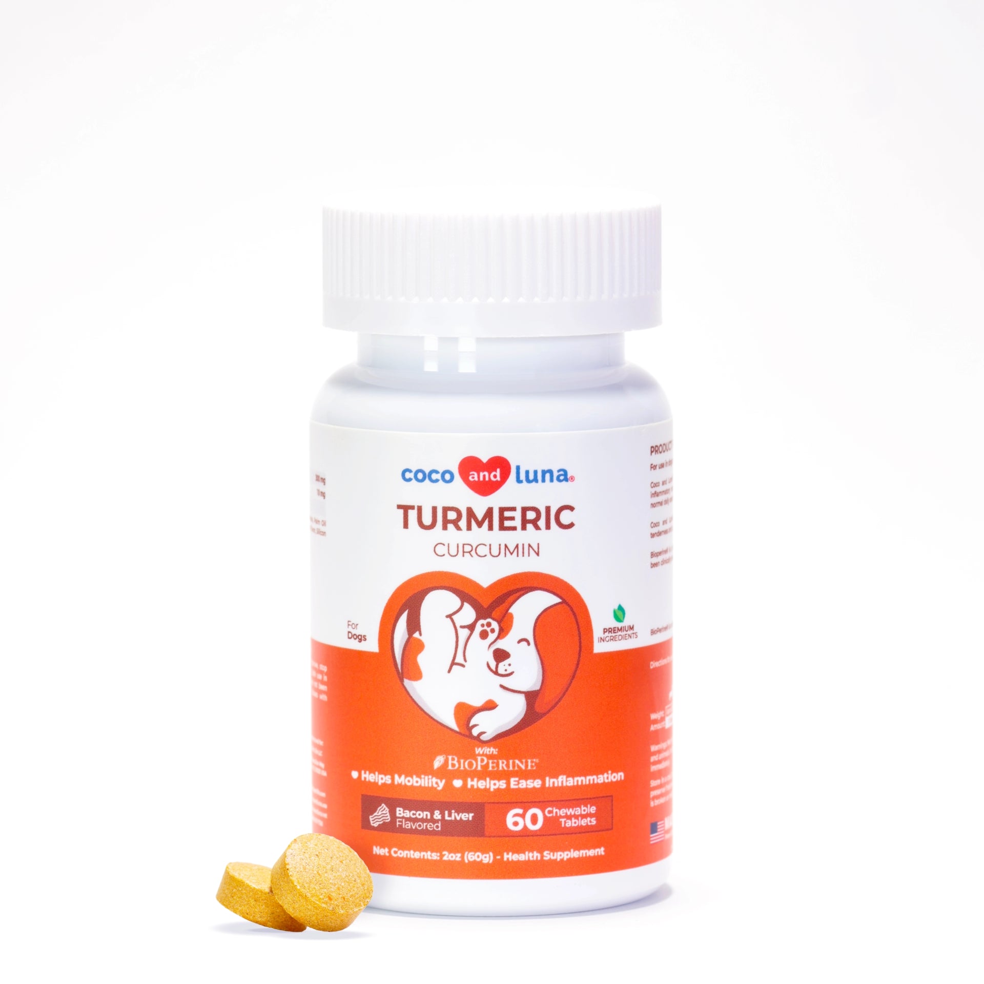 Turmeric (Cúrcuma) - Alívio natural para cães - 60 Tabletes