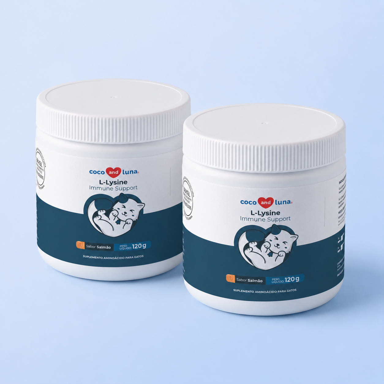 Lisina para gatos - 120g - Combo de 2 unidades - Ajuda na imunidade e visão. Sabor salmão.