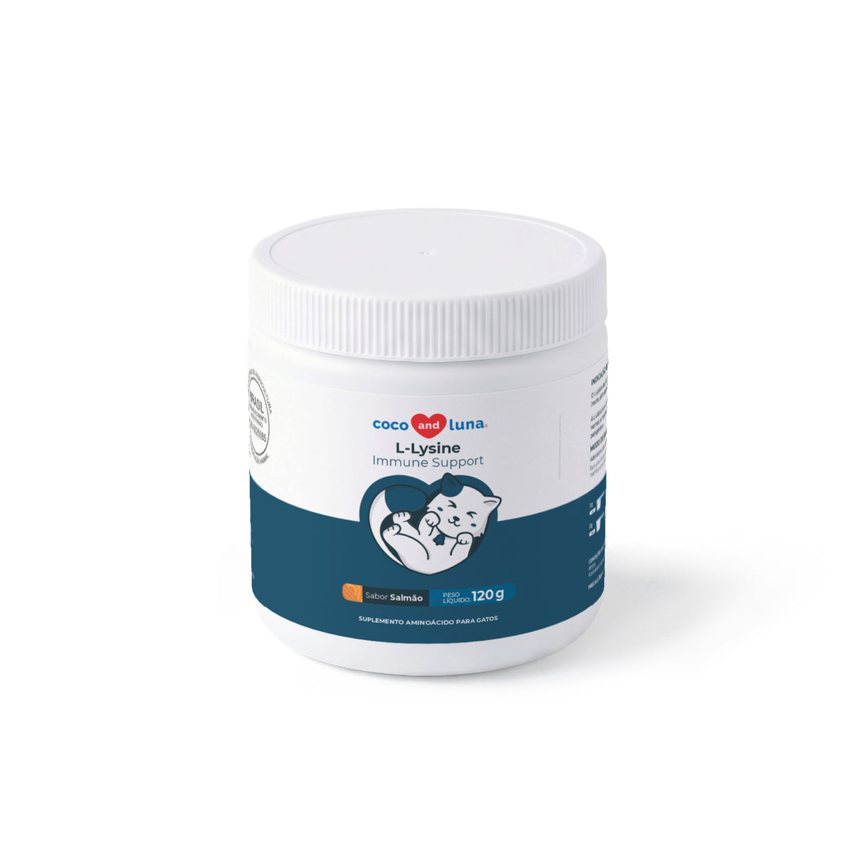Lisina para gatos - 120g - Ajuda na imunidade e visão. Sabor salmão.